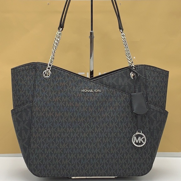 MICHAEL KORS LARGE X CHAIN LOGO SHOULDER BAG - Picture 1 of 16